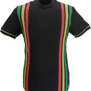 Trojan Mens Black Printed Stripe T Shirt