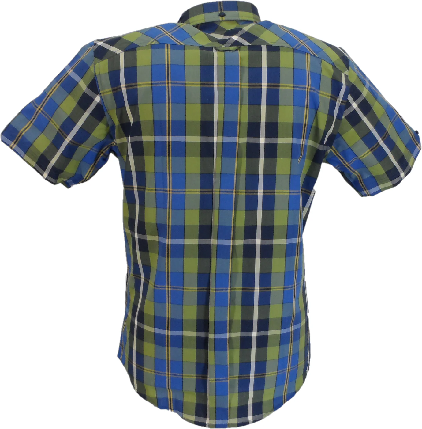 Ben Sherman Mens Green Checked Short Sleeved Shirt - Imagen 3