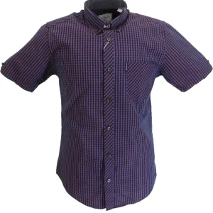 Ben Sherman Mens Red Gingham Checked Short Sleeved Shirt
