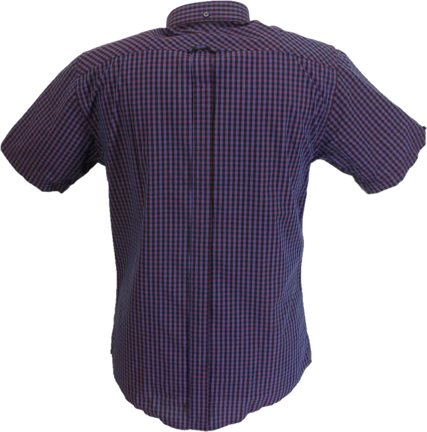 Ben Sherman Mens Red Gingham Checked Short Sleeved Shirt - Imagen 4