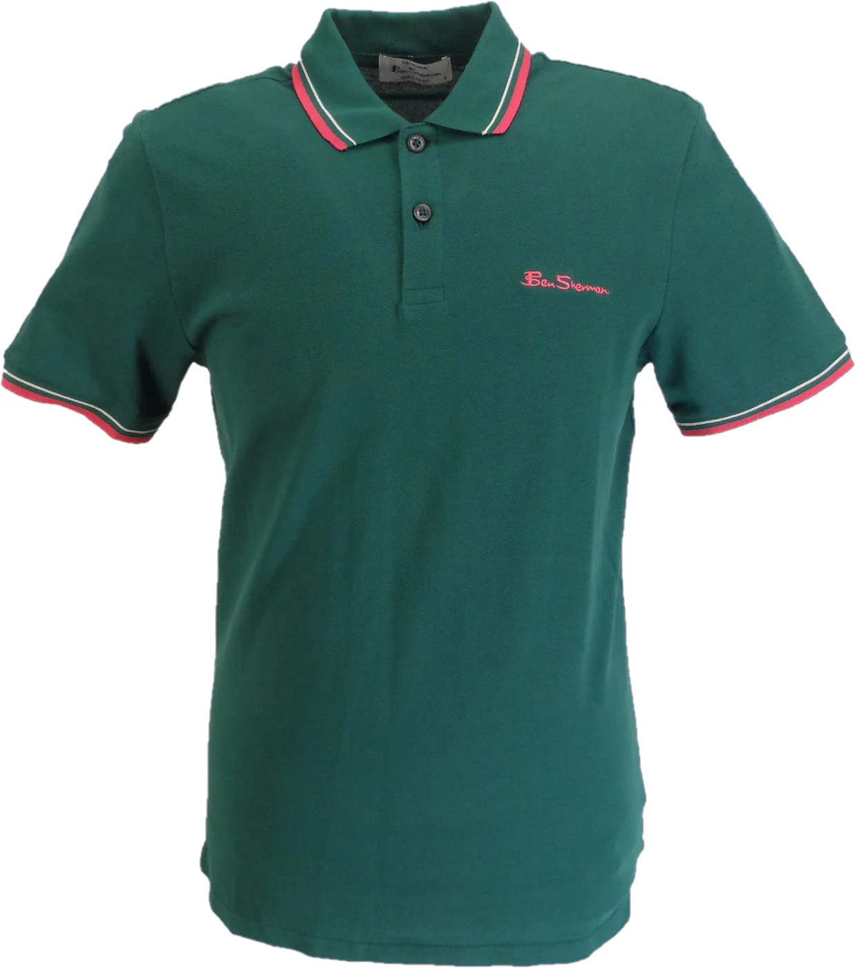 Ben Sherman Mens Dark Green Signature 100% Cotton Polo Shirt