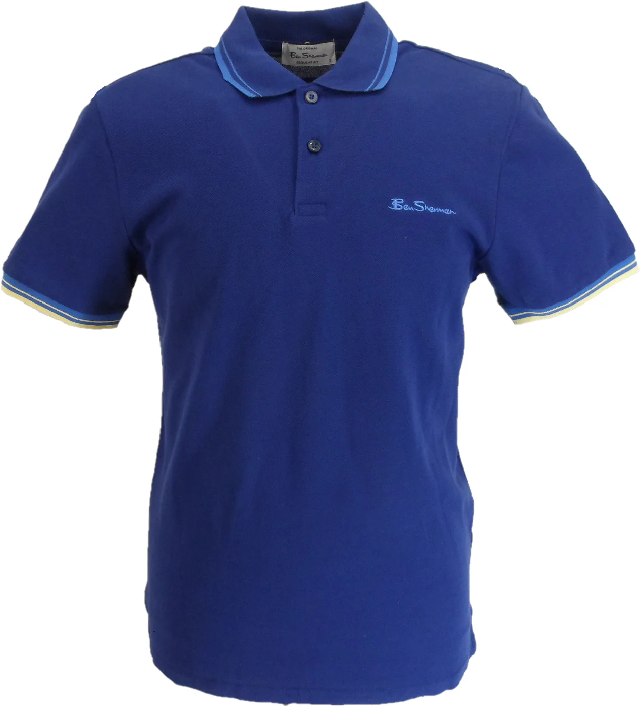 Ben Sherman Mens Persian Blue Signature 100% Cotton Polo Shirt