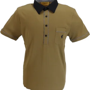 Gabicci Vintage Mens Archive Patrick Nutmeg Brown 70s Mod Polo