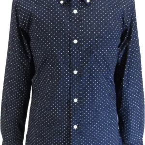 Lambretta Retro Button Down Navy/Blue Pindot Shirt