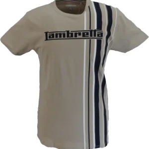 Lambretta Mens Stone Striped Retro T Shirt