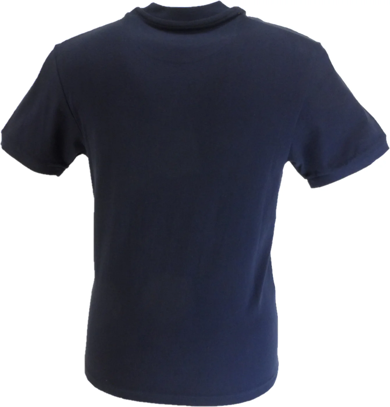 Trojan Mens Navy Blue Plain Badged tee 100% Cotton T-Shirt - Imagen 3