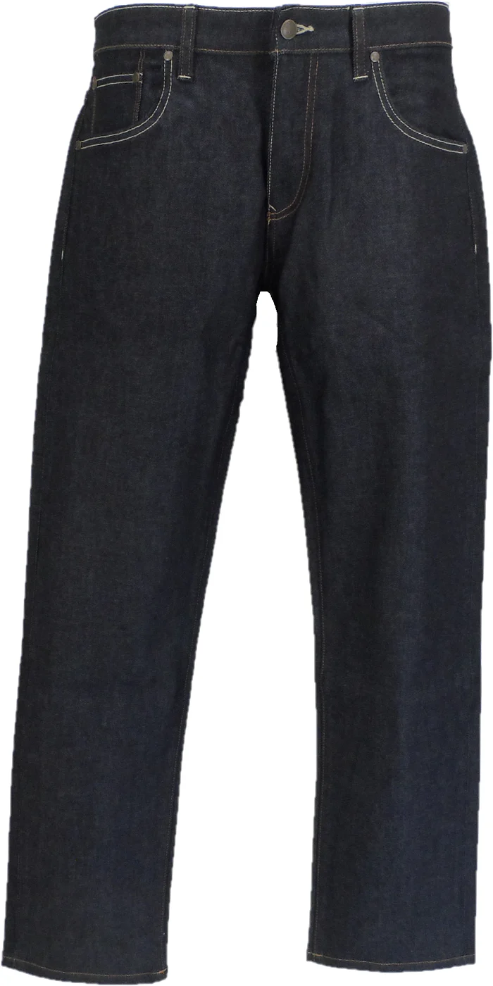 Trojan Mens Raw Denim Straight Leg Jeans