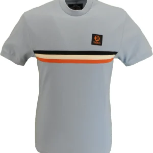 Trojan Mens Powder Blue Retro Pique T Shirt