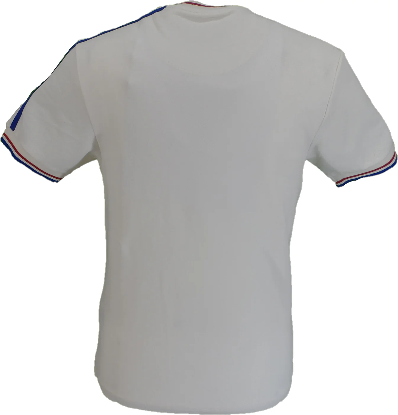 Trojan Mens Ecru Tipped Pique T Shirt - Imagen 4
