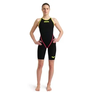 arena Powerskin Carbon Core FX Mujer Kneeskin Espalda Abierta - Negro/Fluor