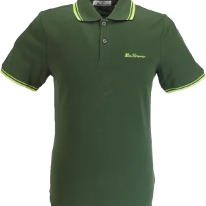 Ben Sherman Men's Signature Camo Green 100% Cotton Polo Shirt