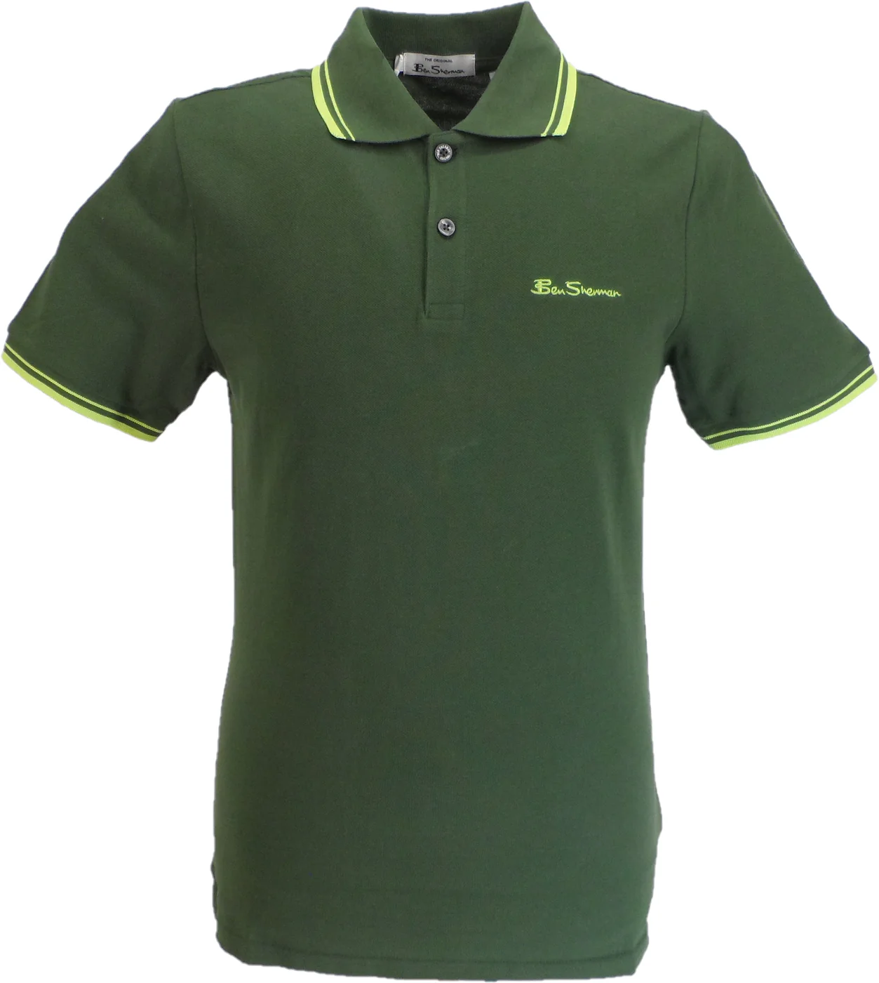 Ben Sherman Men's Signature Camo Green 100% Cotton Polo Shirt