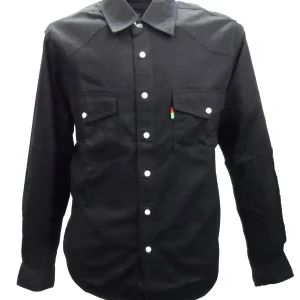 Duke Mens Black Western-style Denim Shirt
