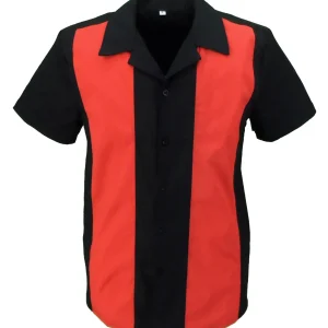 Mazeys Retro Black/Red Rockabilly Bowling Shirts