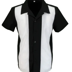 Mazeys Retro Black/White Rockabilly Bowling Shirts