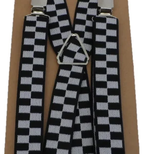 Mazeys Mens X Back One Inch Checkerboard Braces