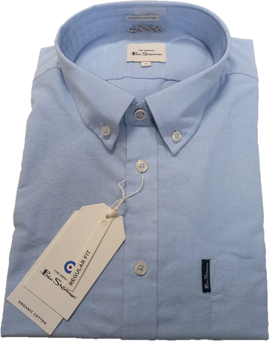 Ben Sherman Light Blue Long Sleeved Oxford Shirts - Imagen 3