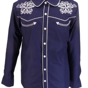 Mazeys Mens Navy Western Star Cowboy Vintage/Retro Shirts