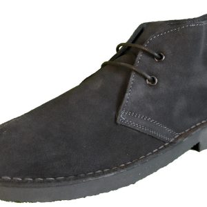 Roamers Grey Retro 70s Mod Style Real Suede Desert Boots