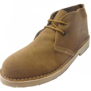 Roamers Tan/Sand Retro 70s Mod Style Real Suede Desert Boots