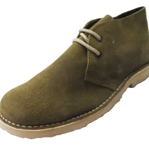 Roamers Khaki Retro 70s Mod Style Real Suede Desert Boots
