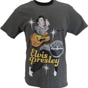 Mens Grey Official Sun Records Elvis Live Toes T Shirt