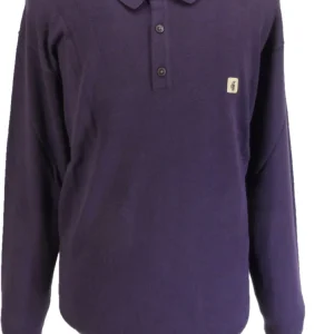 Gabicci Mens Grape Retro Knitted Polo