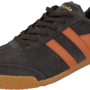 Gola Classics Dark Brown/Orange Harrier Trainers