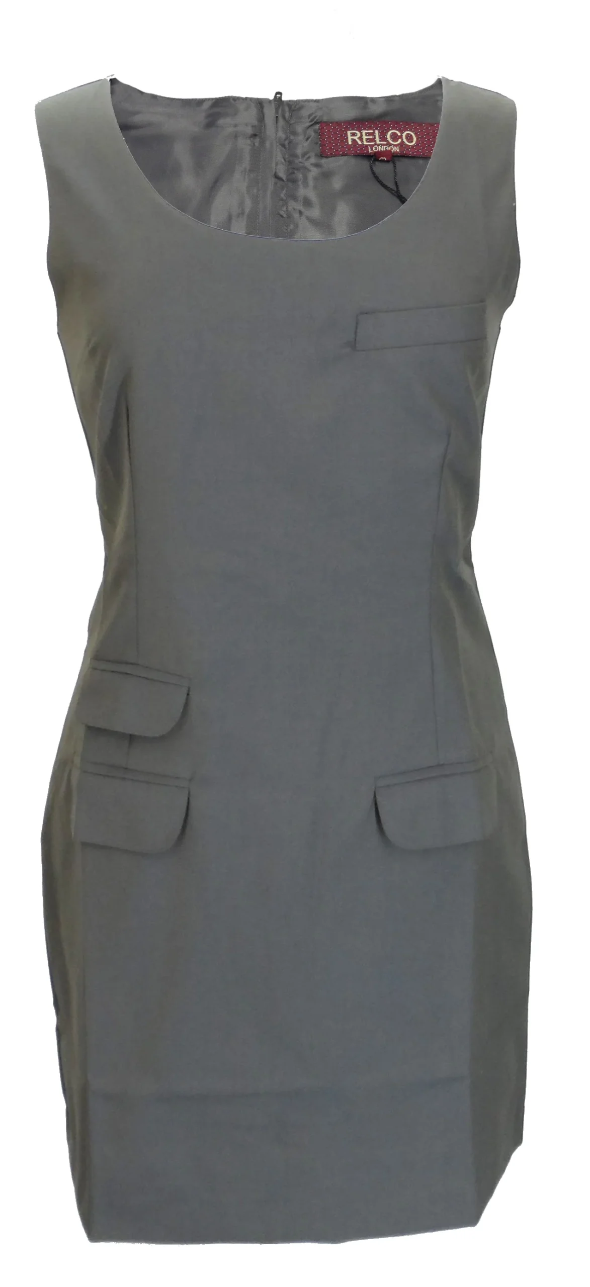 Relco Ladies Retro Mod Green & Gold Tonic Pinafore Tunic Dress