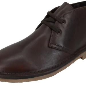 Hush Puppies Mens Brown 2 Eyelet Leather Desert Boots