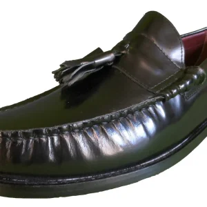 Ikon Original All Leather Retro Mod Black Tassel Loafers
