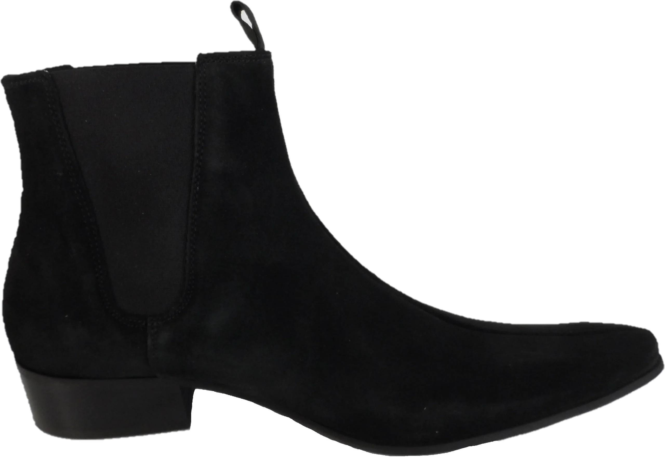 Ikon Original Black Real Suede Winklepicker Mod Beatle Boots - Imagen 5