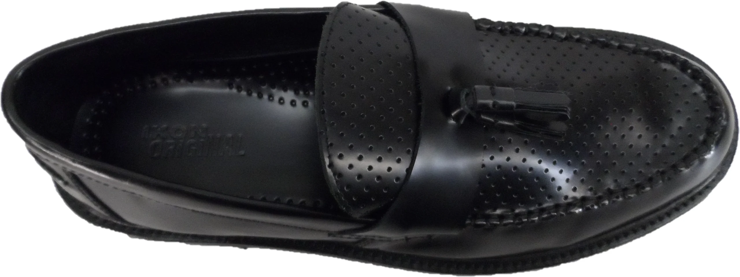 Ikon Original Black Quad Punch Retro,Ska,Northern Soul Tassel Loafers - Imagen 5