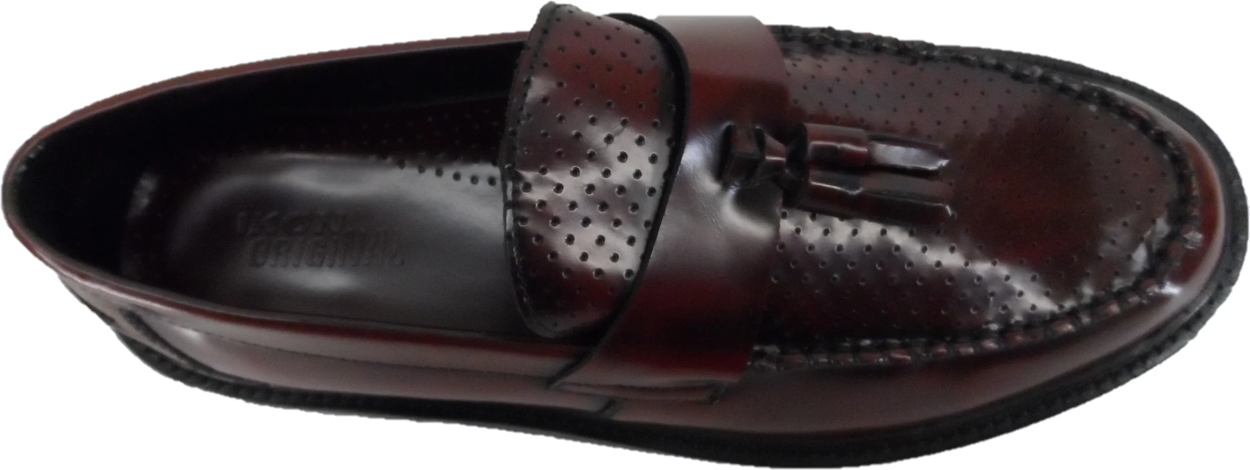 Ikon Original Oxblood Quad Punch Retro,Ska,Northern Soul Tassel Loafers - Imagen 4