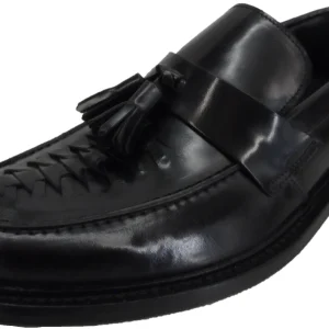 Ikon Original Mens Twister Black Retro,Ska,Northern Soul Tassel Loafers