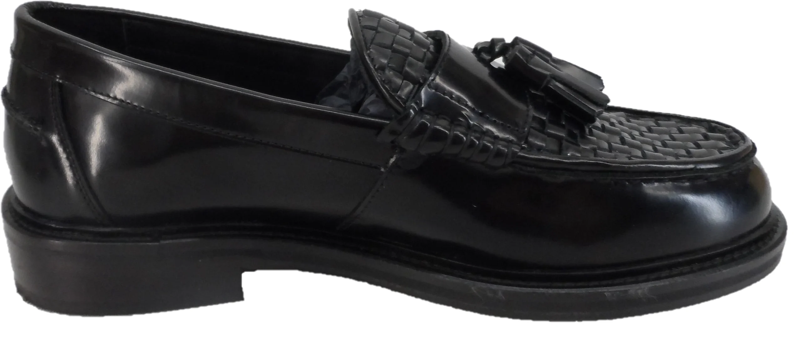 Ikon Original Black Real Weave Retro,Ska,Northern Soul Tassel Loafers - Imagen 6