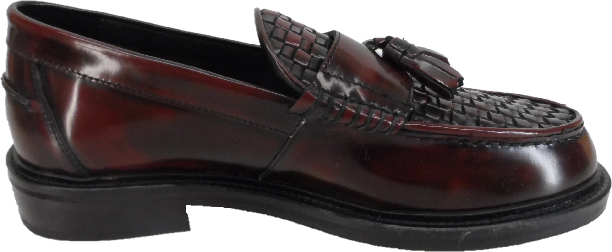 Ikon Original Oxblood Real Weave Retro,Ska,Northern Soul Tassel Loafers - Imagen 6