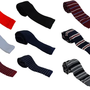 Mazeys Mens Retro Mod Square Handmade End Knitted Ties
