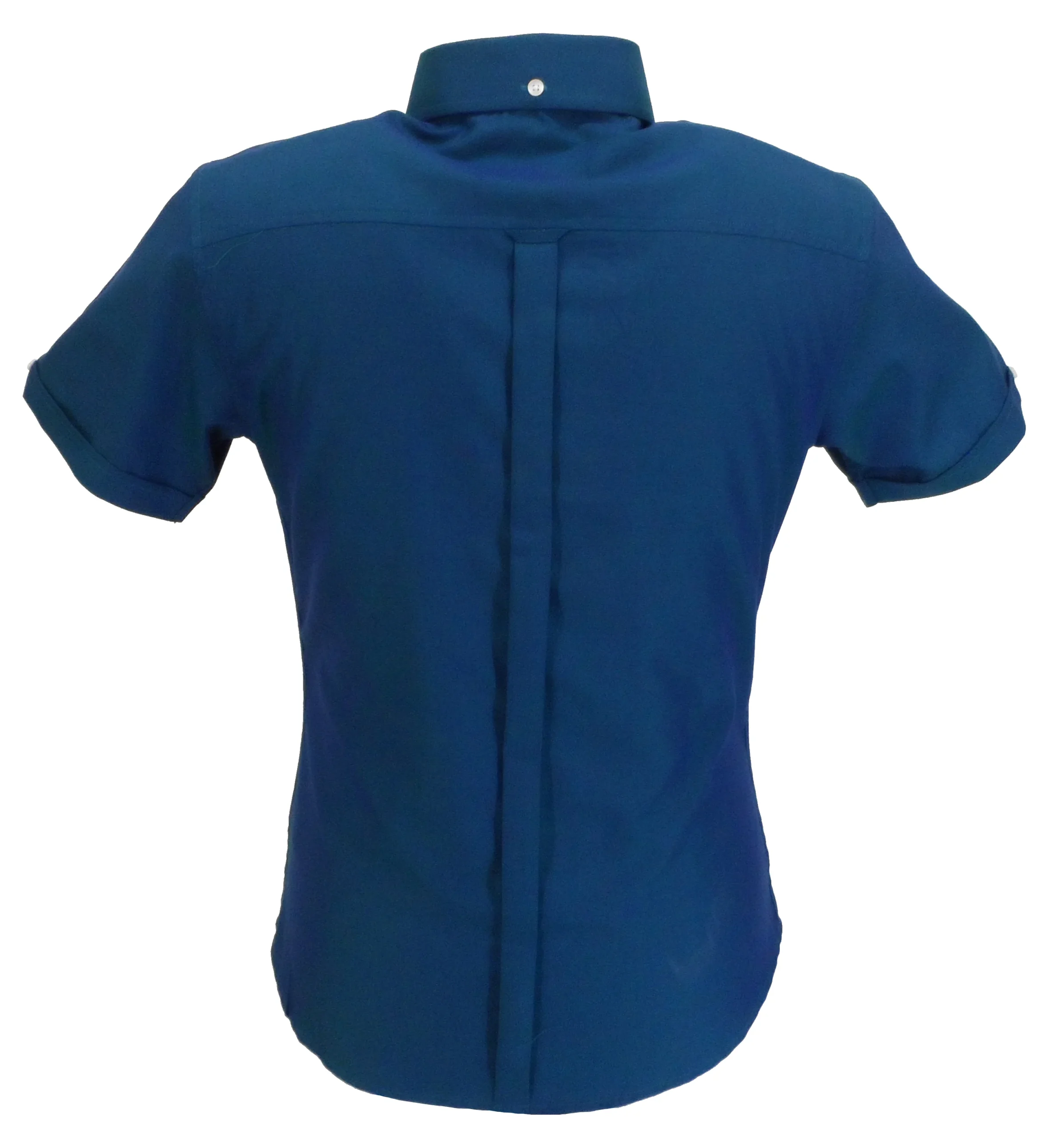 Relco Ladies Blue/Green Tonic Button Down Short Sleeved Shirts - Imagen 3