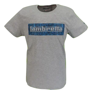 Lambretta Mens Grey Paisley Logo Retro 100% Cotton T Shirt …