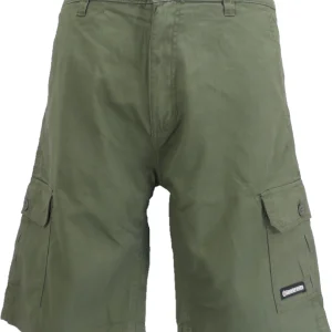 Lambretta Mens Khaki Green Cargo Shorts