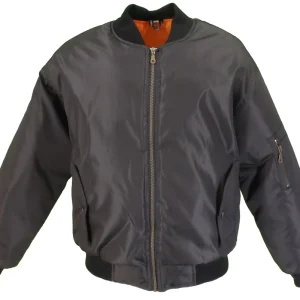 Mens MA 1 Black Bomber Jacket