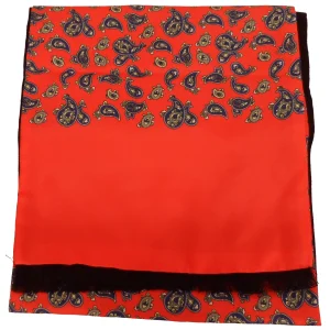 Mazeys Mens Classic Retro Mod Mod Tassled Scarf Lava Red Paisley …