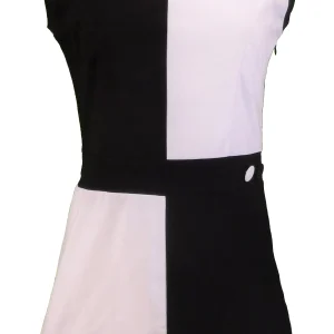 Mazeys Ladies 60s Retro Mod Vintage Black & White Quadrant Dress
