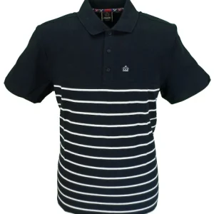 Merc London Black Finsbury Striped Polo Shirt