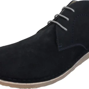 Ikon Original Navy Blue Nomad 70s Mod Style Real Suede Desert Boots