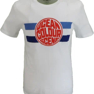 Mens Official Licensed Ocean Colour Scene White Sphere Logo T Shirt