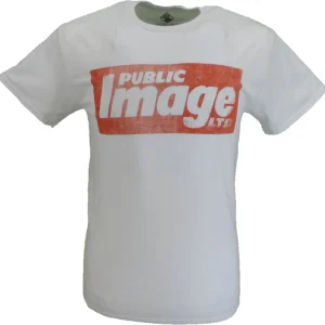 Mens White Official PIL Public Image Limited Logo T Shirt