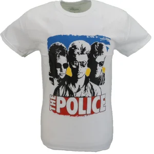 Mens White Official The Police Sunglasses T Shirt