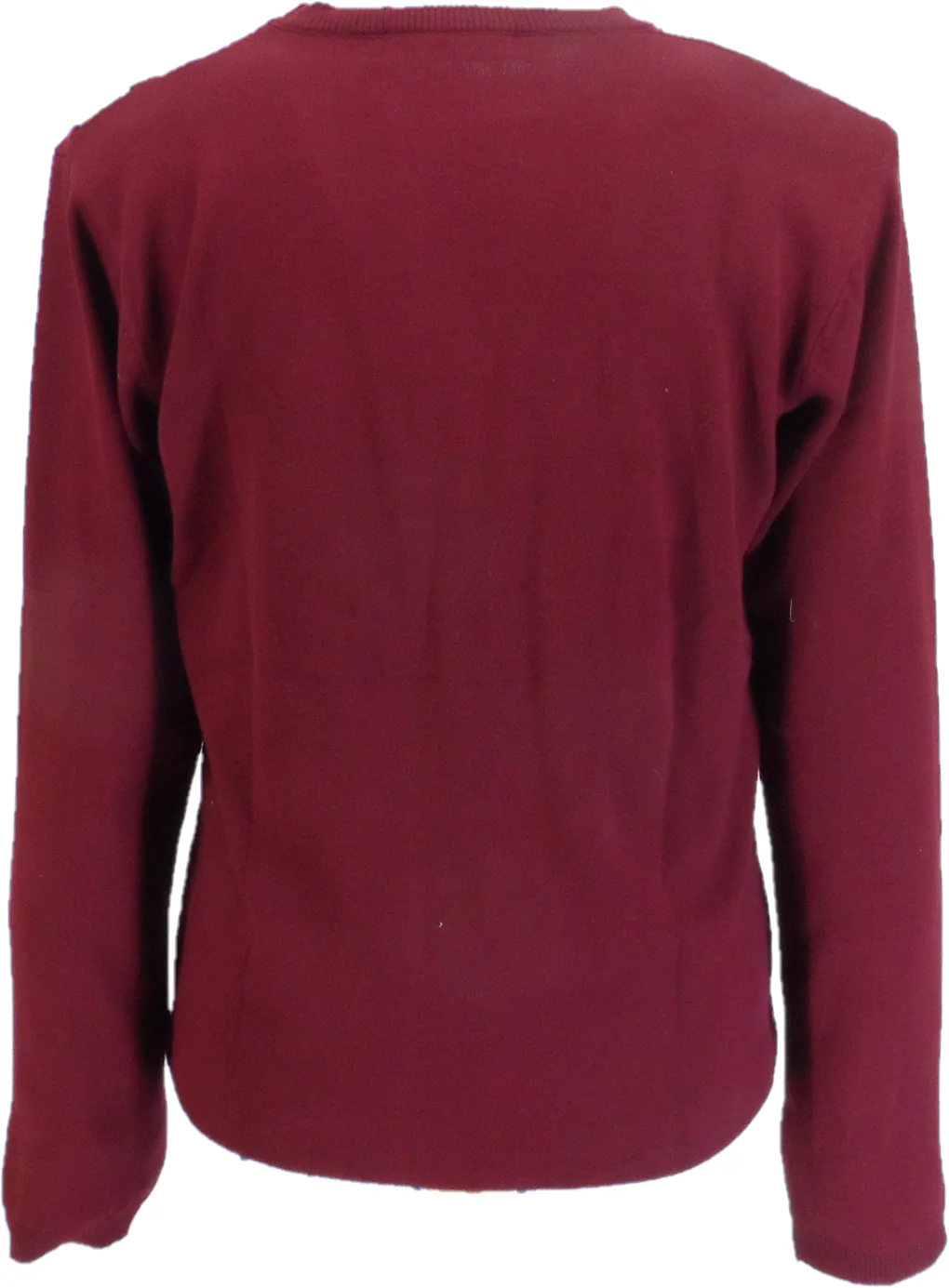 Mens Burgundy Stripe Fine Gauge Mod Racing Jumper - Imagen 4